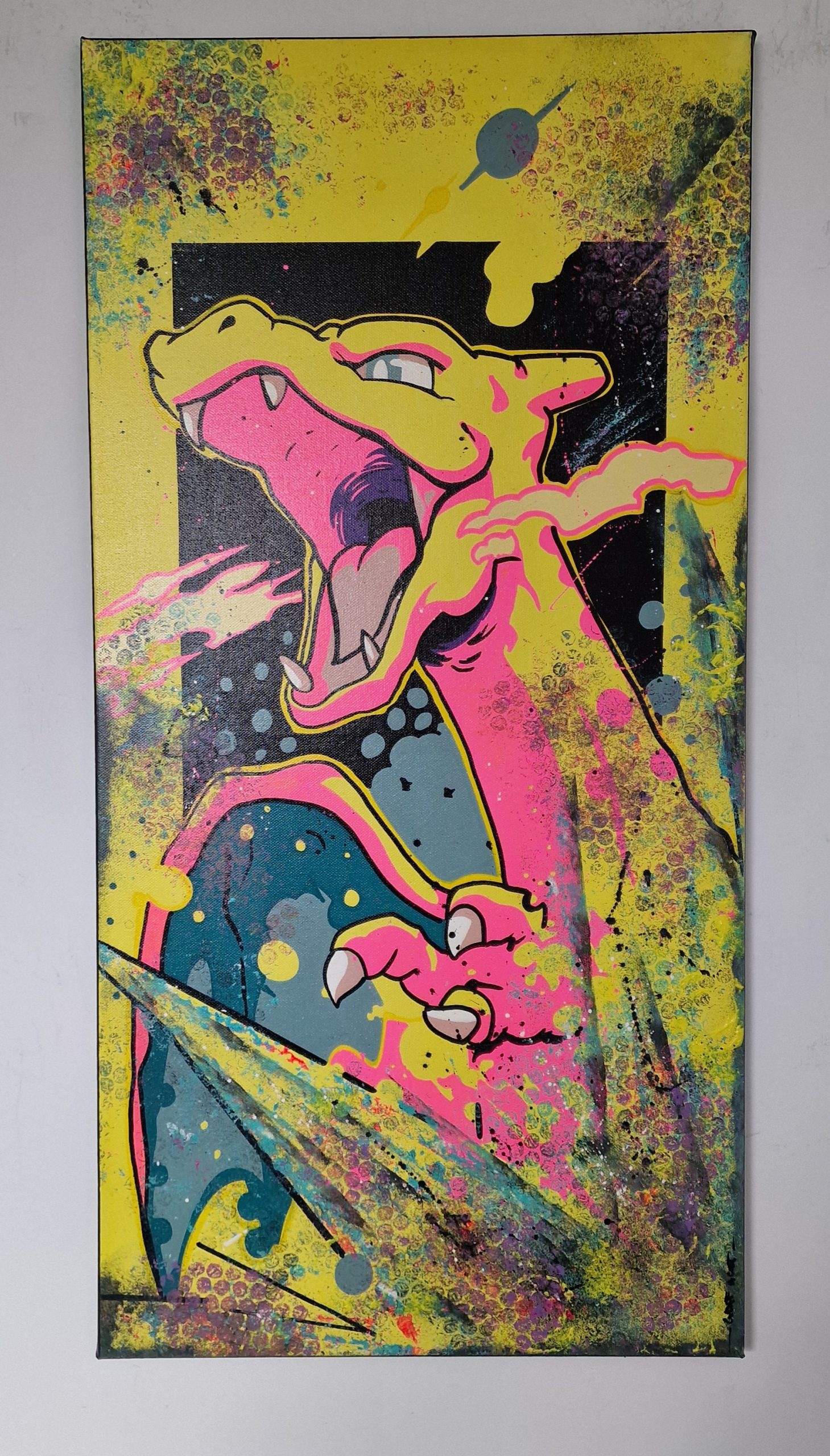 Dracaufeu PopArt | Toile Acrylique Unique