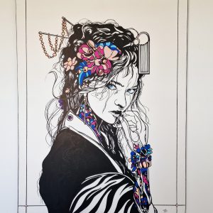 Geisha aux cristaux | Toile Acrylique Unique