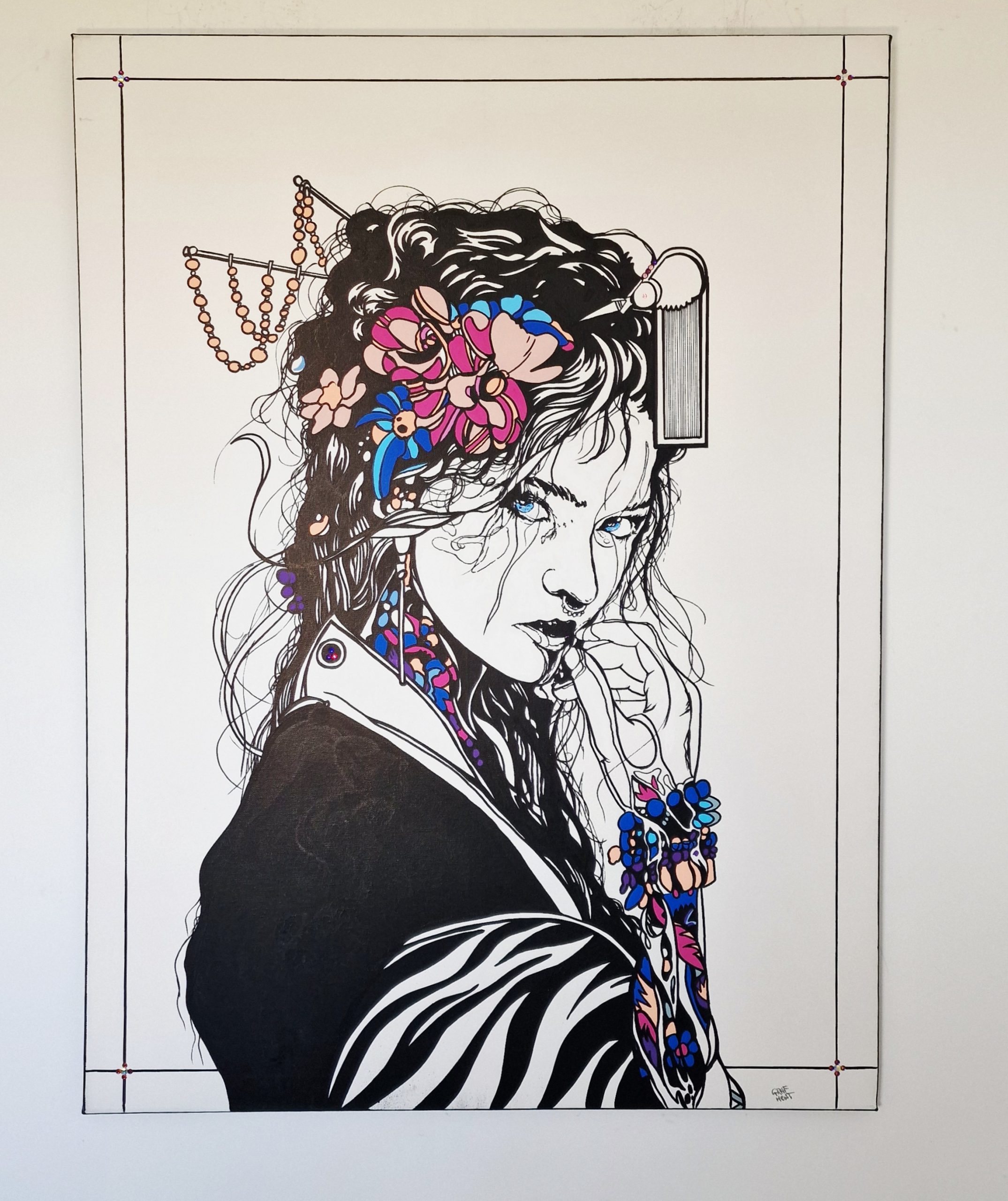 Geisha aux cristaux | Toile Acrylique Unique